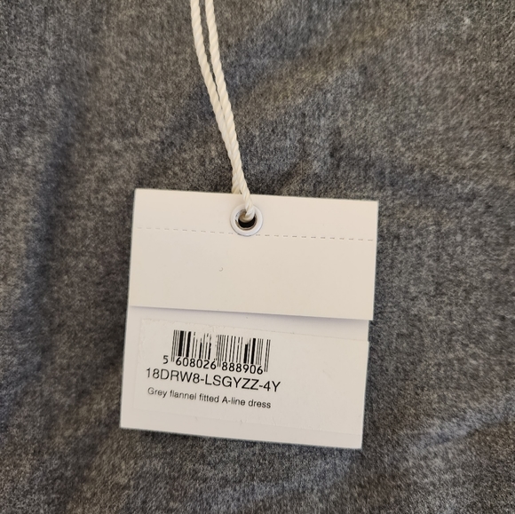 Papo d'Anjo Grey Flannel Fitted Dress NWT - Picture 6 of 8